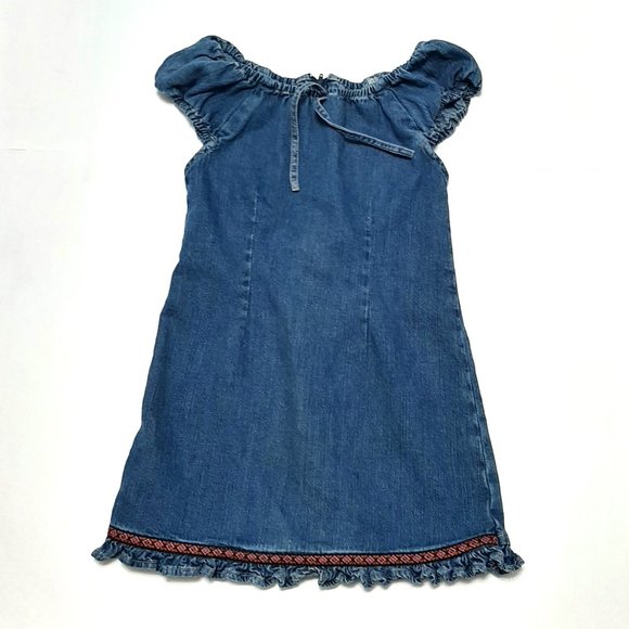 Faded Glory XS Denim Dress Short Sleeve Girls - Picture 1 of 4